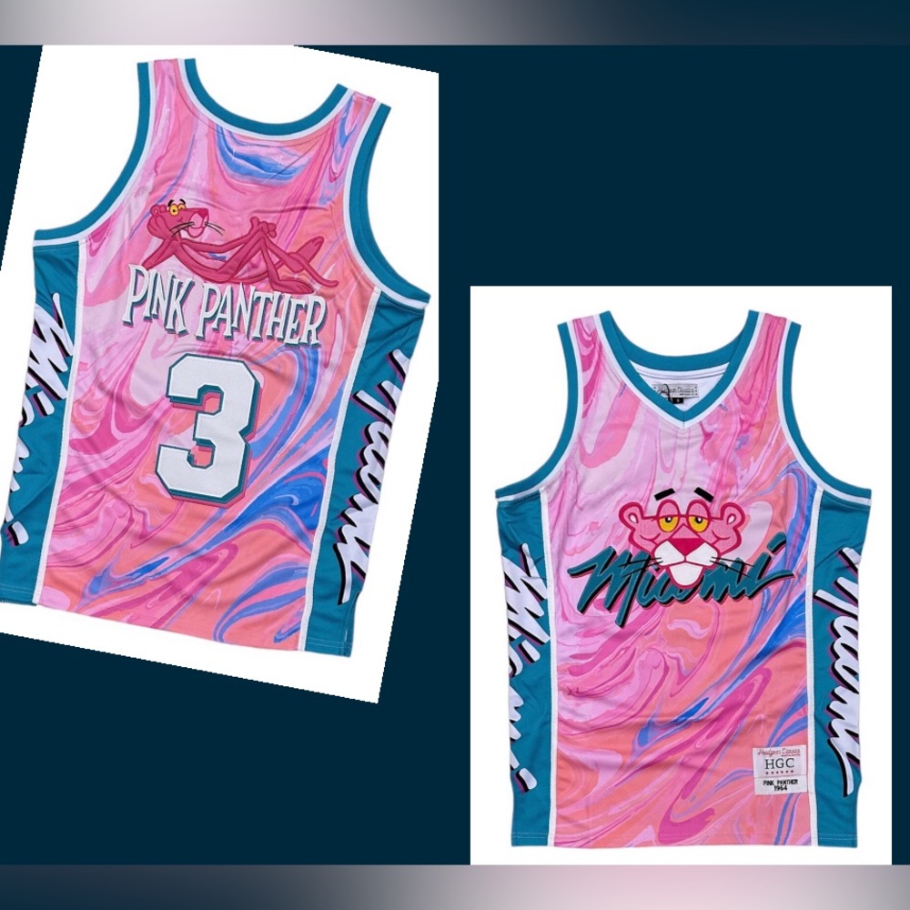 “Pink Panther Miami Nights 2” Headgear Classics Basketball Jersey